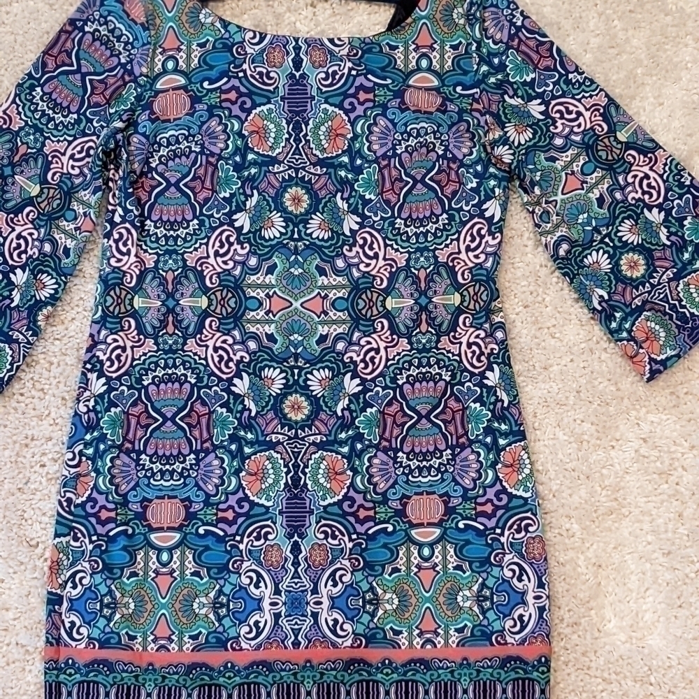 𝅺laundry By Shelli Segal Dress Batik Print Size Small